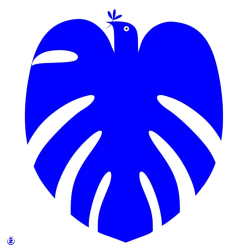 476-Paloma Monstera Abstrait, Affiche, Tirage Art, Digigraphie, Illustration, œuvre, Poster, Fine Art. Monsieur Z