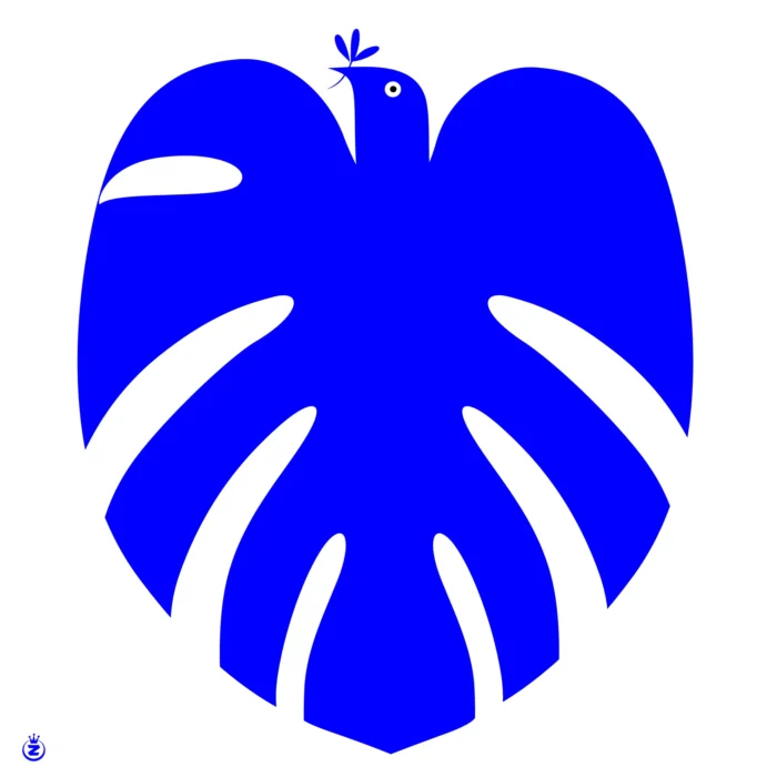 Affiche abstraite d'une feuille de monstera par Monsieur Z