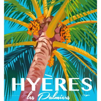 498-hyeres les plamiers Côte d'azur, palmier, Arbre. Affiche, Tirage Art, Digigraphie, Illustration, œuvre, Poster, Fine Art. Monsieur Z