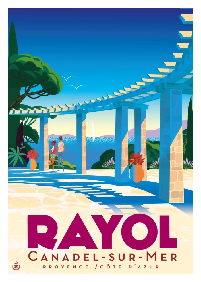 Affiche d'une vue panoramique sur la Méditerranée depuis le Rayol par Monsieur Z