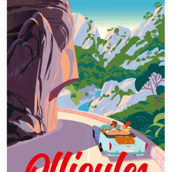 510-oullioules gorges, Provence méditerranée, La Rcohe Taillée. Affiche, Tirage Art, Digigraphie, Illustration, œuvre, Poster, Fine Art. Monsieur Z
