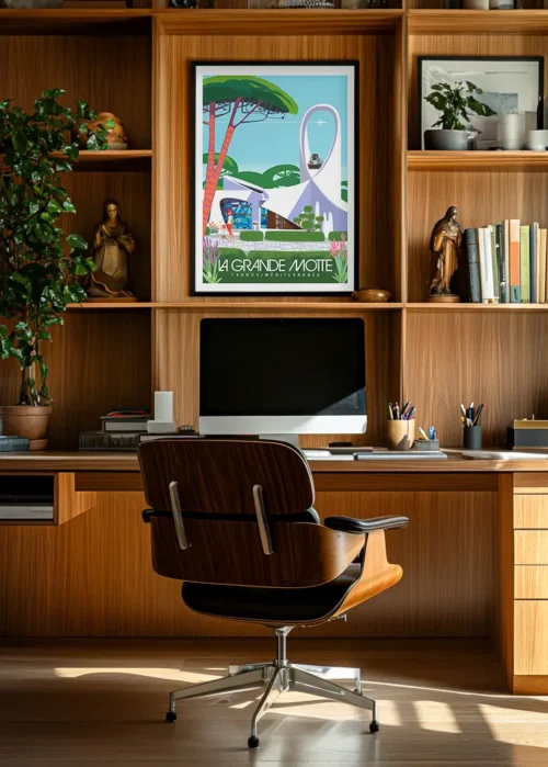 513-Église Grande Motte Décoration d'intérieur Modern, Tableau, Œuvre d'art, Design, Affiche, Fine Art, Poster, Déco. Monsieur Z