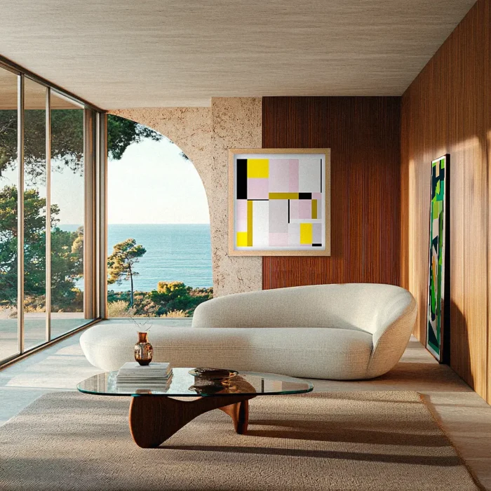 501_Carré Rose Noir Décoration d'intérieur Modern, Tableau, Œuvre d'art, Design, Affiche, Fine Art, Poster, Déco. Monsieur Z