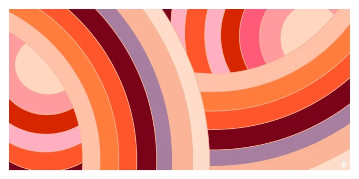 Affiche abstraite Arc en Ciel Rose par Monsieur Z