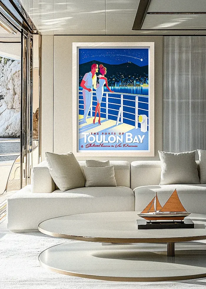 528-Toulon Bay Couple sur le pont Intérieur modern Yacht . Décoration d'intérieur, Tableau, Décoration d'intérieur Modern, Tableau, Œuvre d'art, Design, Affiche, Fine Art, Poster, Déco. Monsieur Z