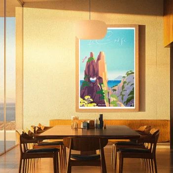 Corse, Intérieur Modern Décoration d'intérieur Mid century, Décoration d'intérieur Modern, Tableau, Œuvre d'art, Design, Affiche, Fine Art, Poster, Déco. Monsieur Z