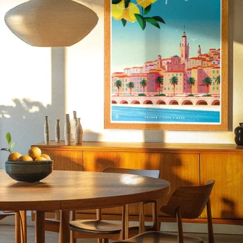 Menton, Intérieur Modern Décoration d'intérieur Mid century, Décoration d'intérieur Modern, Tableau, Œuvre d'art, Design, Affiche, Fine Art, Poster, Déco. Monsieur Z