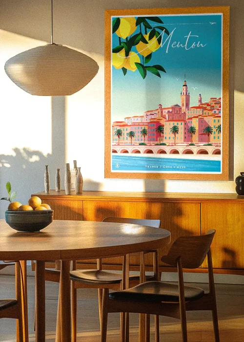 Menton, Intérieur Modern Décoration d'intérieur Mid century, Décoration d'intérieur Modern, Tableau, Œuvre d'art, Design, Affiche, Fine Art, Poster, Déco. Monsieur Z
