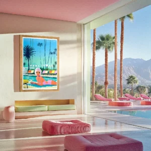 PalmSpring, Miami, Déco Girly, Rose, Décoration d'intérieur Modern, Tableau, Œuvre d'art, Design, Affiche, Fine Art, Poster, Déco. Monsieur Z