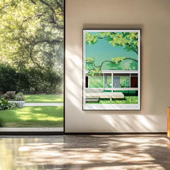 farns worth house, Mid-Century, Décoration d'intérieur, Tableau, Œuvre d'art, Design, Affiche, Fine Art, Poster, Déco. Monsieur Z Illustration
