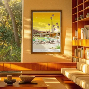 Architecture, Neutra, kaufmann house, Mid-Century, Palm Spring, Miami. Décoration d'intérieur Modern, Tableau, Œuvre d'art, Design, Affiche, Fine Art, Poster, Déco. Monsieur Z