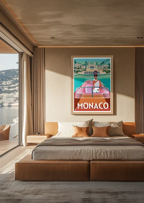 480- Monaco, Riva, Provence, Décoration d'intérieur, Tableau, Œuvre d'art, Design, Affiche, Fine Art, Poster, Déco. Monsieur Z Illustration