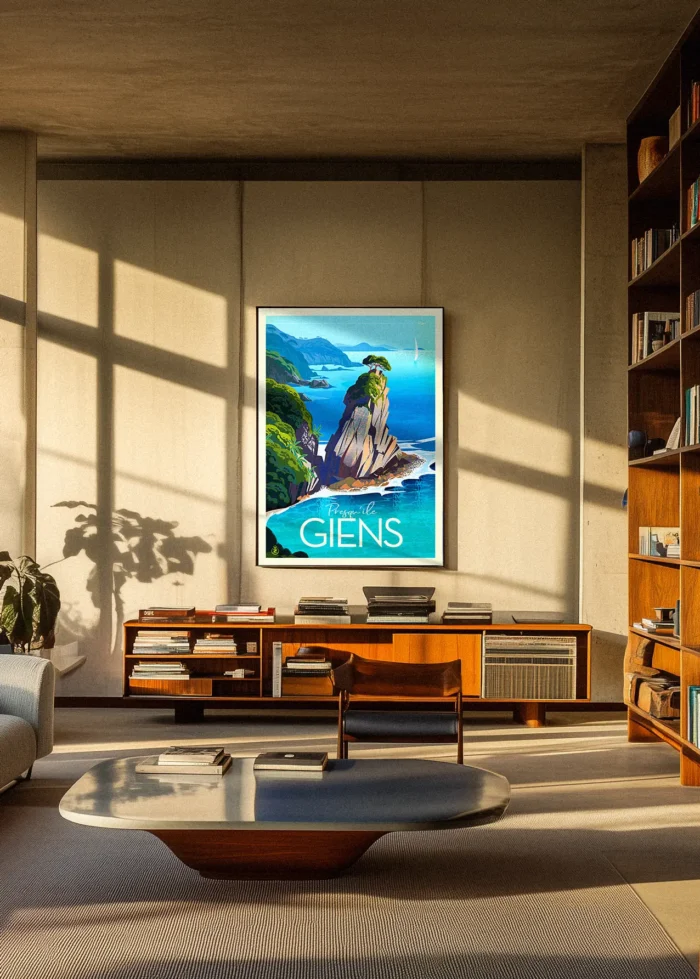 489_site 489 Pic de Giens, Presqu'ile de Giens. Décoration d'intérieur Mid-century, Tableau, Œuvre d'art, Design, Affiche, Fine Art, Poster, Déco. Monsieur Z