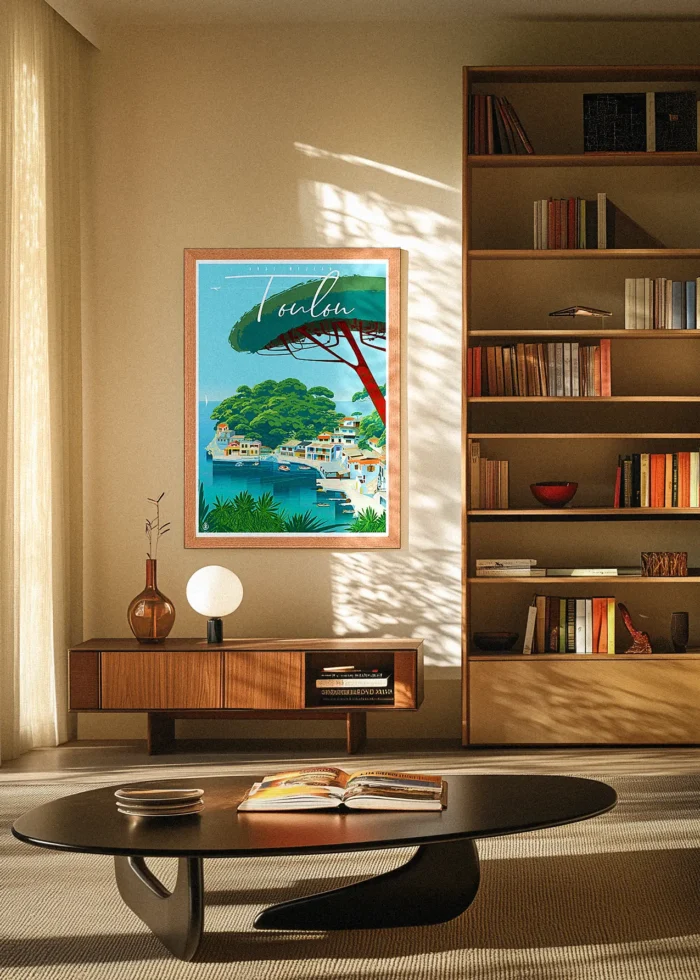 490_site 490, Toulon Méjan Village Décoration d'intérieur Mid-century, Tableau, Œuvre d'art, Design, Affiche, Fine Art, Poster, Déco. Monsieur Z