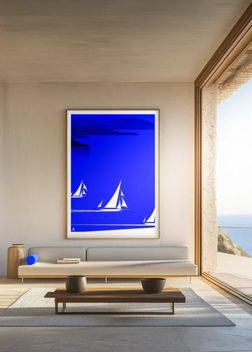 535 Voiles de Saint-tropezDécoration d'intérieur Modern, Tableau, Œuvre d'art, Design, Affiche, Fine Art, Poster, Déco. Monsieur Z