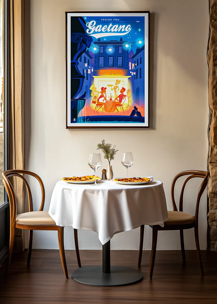 448_Gaetano Affiche Gaetano Pizza toulon Monsieur Z. Décoration d'intérieur, Tableau, Œuvre d'art, Design, Affiche, Fine Art, Poster, Déco. Monsieur Z Illustration