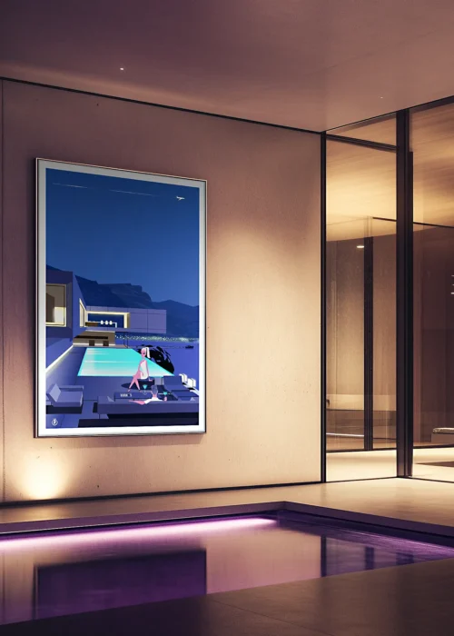 Affiche Architecture Modern House Violet Monsieur Z. Décoration d'intérieur, Tableau, Œuvre d'art, Design, Affiche, Fine Art, Poster, Déco. Monsieur Z Illustration