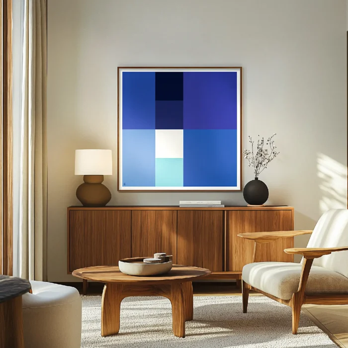 460_Abstrait bleu Carré Affiche Abstrait bleu Carré Monsieur Z. Décoration d'intérieur, Tableau, Œuvre d'art, Design, Affiche, Fine Art, Poster, Déco. Monsieur Z Illustration