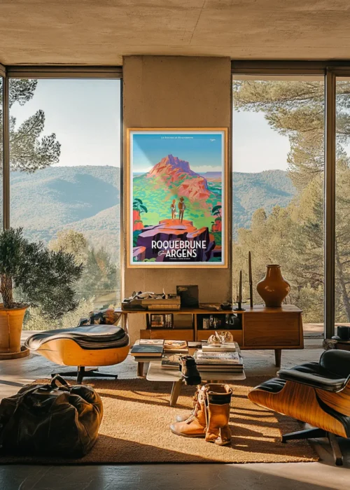 Affiche Roquebrune sur Argens Monsieur Z Le Rocher. Décoration d'intérieur, Tableau, Œuvre d'art, Design, Affiche, Fine Art, Poster, Déco. Monsieur Z Illustration