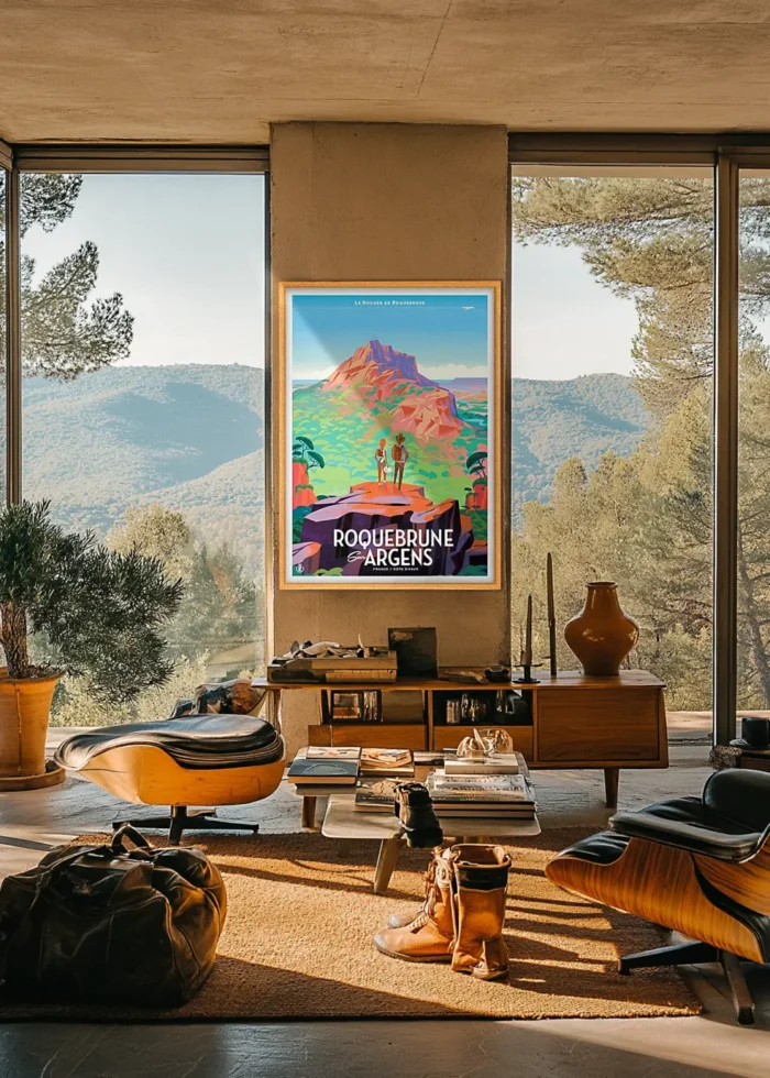 461_Roquebrune sur Argens Affiche Roquebrune sur Argens Monsieur Z Le Rocher. Décoration d'intérieur, Tableau, Œuvre d'art, Design, Affiche, Fine Art, Poster, Déco. Monsieur Z Illustration