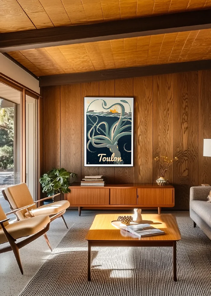 466_gris Toulon, Kraken, Décoration d'intérieur, Tableau, Œuvre d'art, Design, Affiche, Fine Art, Poster, Déco. Monsieur Z Illustration