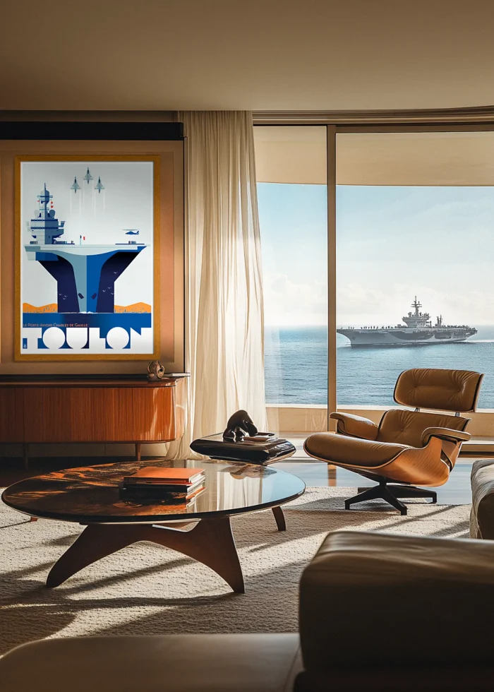 467_Toulon Charles de Gaule Toulon Charles de Gaule, Bateau, Armée, Marine, Porte Avion, Décoration d'intérieur, Tableau, Œuvre d'art, Design, Affiche, Fine Art, Poster, Déco. Monsieur Z Illustration