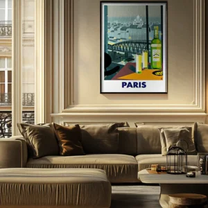 475-Paris sous la pluie, Hausmann Décoration d'intérieur, Tableau, Œuvre d'art, Design, Affiche, Fine Art, Poster, Déco. Monsieur Z Illustration