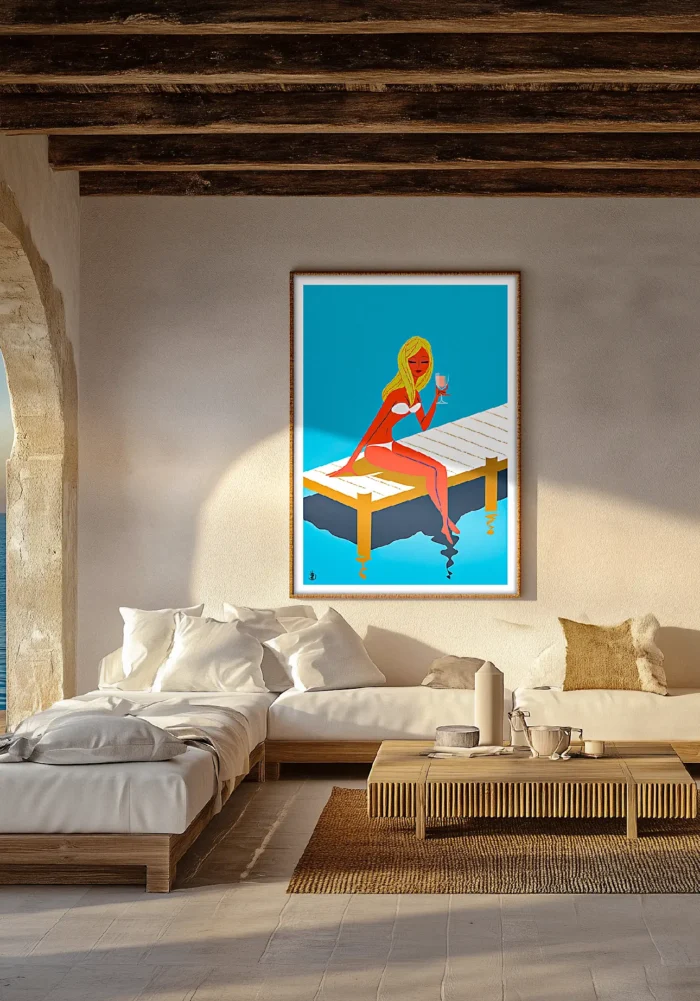 478-fille ponton bleu Monsieur Z Fille Ponton Bleu Décoration d'intérieur, Tableau, Œuvre d'art, Design, Affiche, Fine Art, Poster, Déco. Monsieur Z Illustration