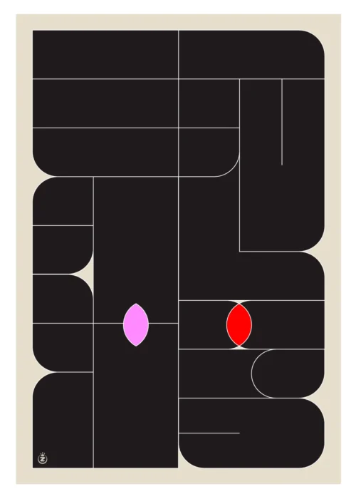 536-Kinshasa Abstraite noire .Affiche, Tirage Art, Illustration, œuvre, Poster, Fine Art, Digigraphie. Monsieur Z