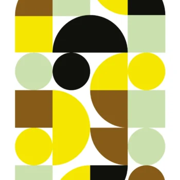 537-Bauhaus Abstraite Colorée Jaune.Affiche, Tirage Art, Illustration, œuvre, Poster, Fine Art, Digigraphie. Monsieur Z