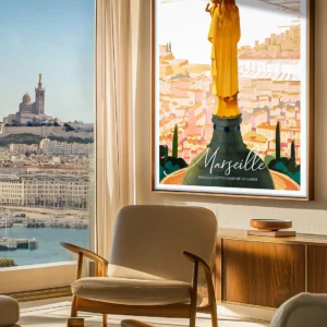 Bonne Mère, Marseille Décoration d'intérieur, Tableau, Œuvre d'art, Design, Affiche, Fine Art, Poster, Déco. Monsieur Z Illustration