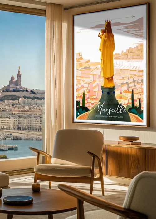 Bonne Mère, Marseille Décoration d'intérieur, Tableau, Œuvre d'art, Design, Affiche, Fine Art, Poster, Déco. Monsieur Z Illustration