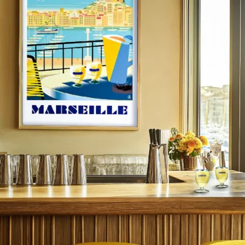 Affiche Marseille Ricard, Monsieur Z. Poster, Tableau, Décoration d'intérieur, Œuvre d'art, Design, Affiche, Fine Art, Déco. Monsieur Z Illustration