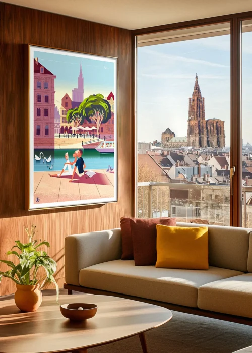 Strasbourg, ville, cathédrale Monsieur Z. Affiche, Décoration d'intérieur Modern, Tableau, Œuvre d'art, Design, Fine Art, Poster, Déco.