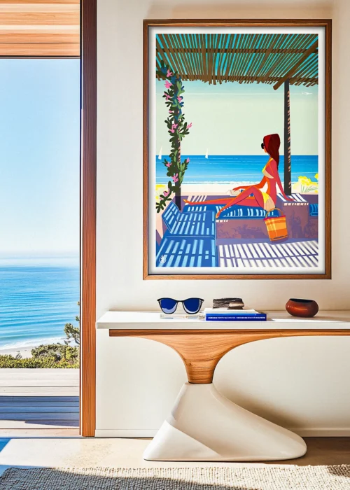 Plage, Lunette, femme, Monsieur Z. Affiche, Décoration d'intérieur Modern, Tableau, Œuvre d'art, Design, Fine Art, Poster, Déco.