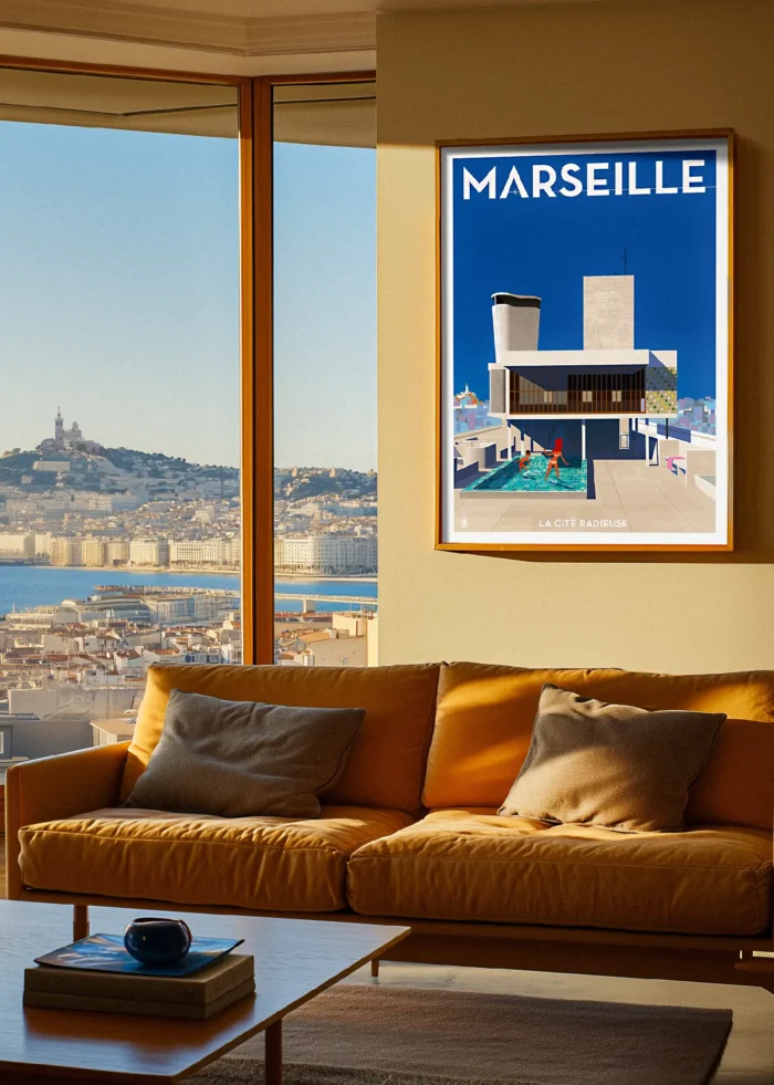 436_Cité Radieuse Marseille Affiche Cité Radieuse Marseille, Monsieur Z. Poster, Tableau, Décoration d'intérieur, Œuvre d'art, Design, Affiche, Fine Art, Déco. Monsieur Z Illustration