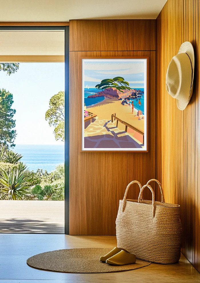 439_Capelan Plage Affiche Plage Capelan Monsieur Z. Poster, Tableau, Décoration d'intérieur, Œuvre d'art, Design, Affiche, Fine Art, Déco. Monsieur Z Illustration