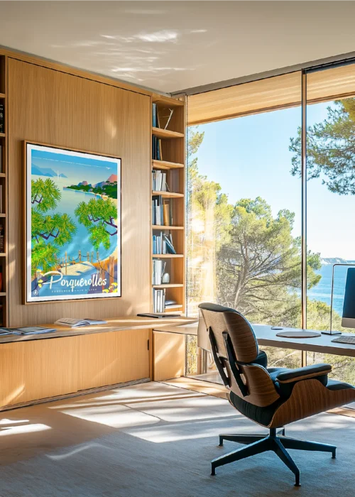 Porquerolles Plage Notre Dame Affiche Monsieur Z. Poster, Tableau, Décoration d'intérieur, Œuvre d'art, Design, Affiche, Fine Art, Déco. Monsieur Z Illustration