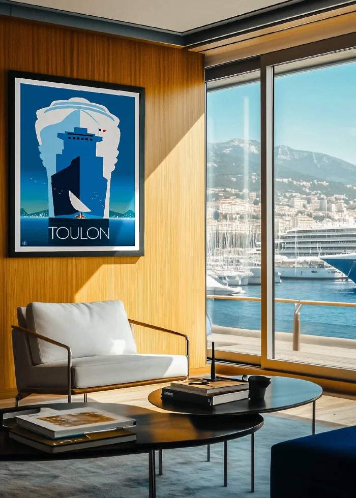 445_ Flotte Toulon Affiche Toulon Flotte paquebot, Monsieur Z. Poster, Tableau, Décoration d'intérieur, Œuvre d'art, Design, Affiche, Fine Art, Déco. Monsieur Z Illustration