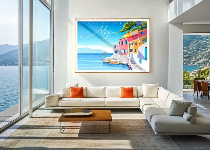 446_Méjean Horiz Affiche Anse Méjean Toulon, Monsieur Z. Poster, Tableau, Décoration d'intérieur, Œuvre d'art, Design, Affiche, Fine Art, Déco. Monsieur Z Illustration