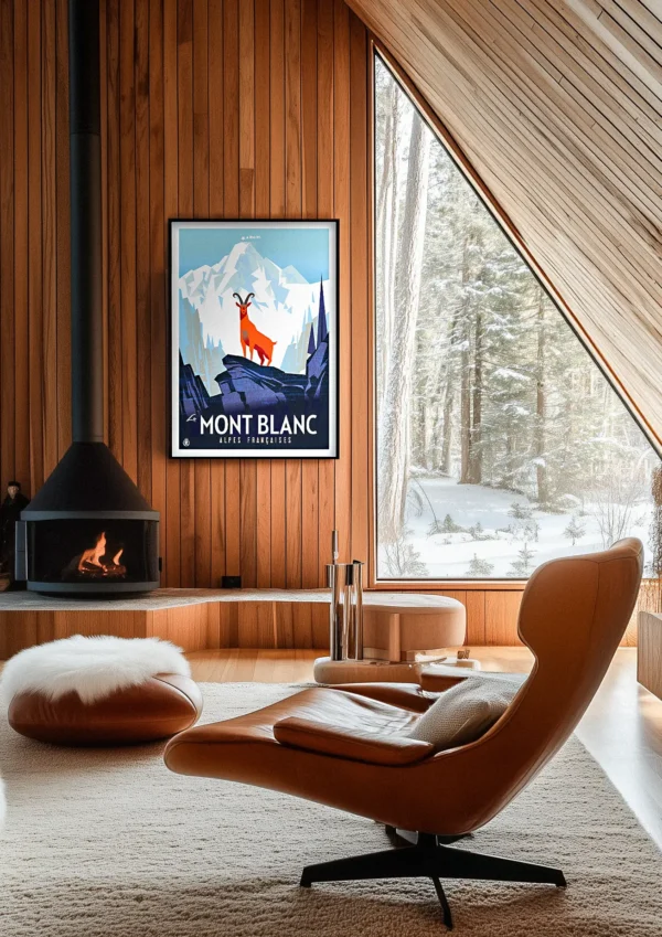 323_Mont Blanc Bouquetin_site Affiche, Mont Blanc, Chamoix ski Monsieur Z. Décoration Mural, Décoration d'intérieur Modern, Tableau, Œuvre d'art, Design, Fine Art, Poster, Déco.