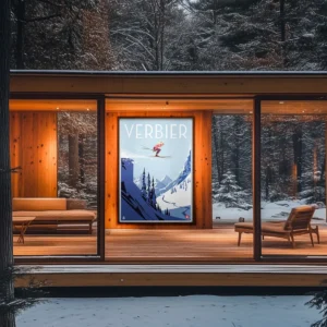 Affiche, Verbier jump ski Monsieur Z. Décoration Mural, Décoration d'intérieur Modern, Tableau, Œuvre d'art, Design, Fine Art, Poster, Déco.