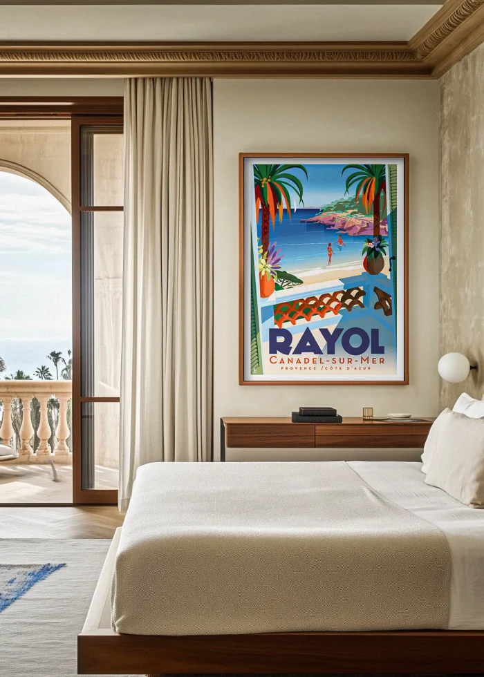 506_Rayol balcon, Affiche Monsieur Z Rayol balcon, Côte d'azure Décoration d'intérieur Modern, Tableau, Œuvre d'art, Design, Affiche, Fine Art, Poster, Déco. Monsieur Z