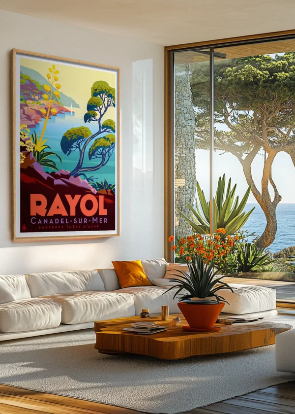 507_Rayol paysage Affiche Vintage Monsieur Z Rayol paysage côte d'azur Décoration d'intérieur Modern, Tableau, Œuvre d'art, Design, Fine Art, Poster, Déco.