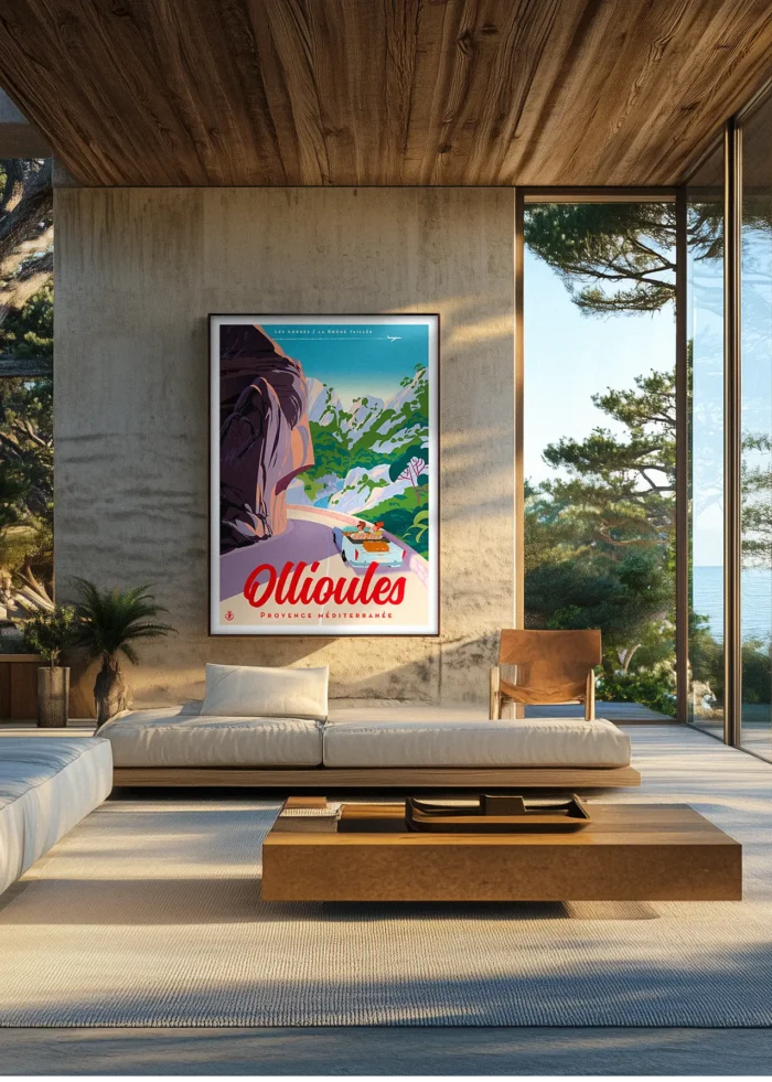 510_Ollioules Voiture Affiche Côte d'azure monsieur Z Ollioules Voiture Intérieur modern, Décoration d'intérieur Modern, Tableau, Œuvre d'art, Design, Fine Art, Poster, Déco.