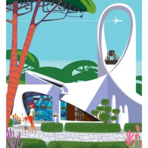 Affiche Monsieur Z Église Grande Motte. Tirage Art, Digigraphie, Illustration, œuvre, Poster, Fine Art.