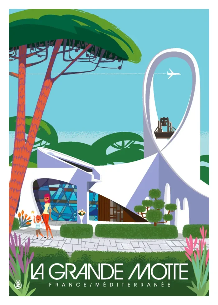 Affiche de l'église Saint-Augustin de La Grande Motte par Monsieur Z
