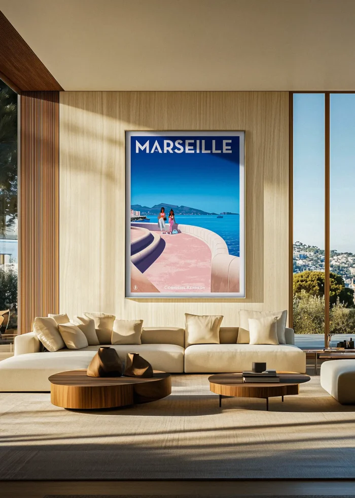 516_Corniche Kennedy Marseille Affiche Marseille Monsieur Z Corniche Kennedy Marseille Intérieur modern, Décoration d'intérieur Modern, Tableau, Œuvre d'art, Design, Fine Art, Poster, Déco.