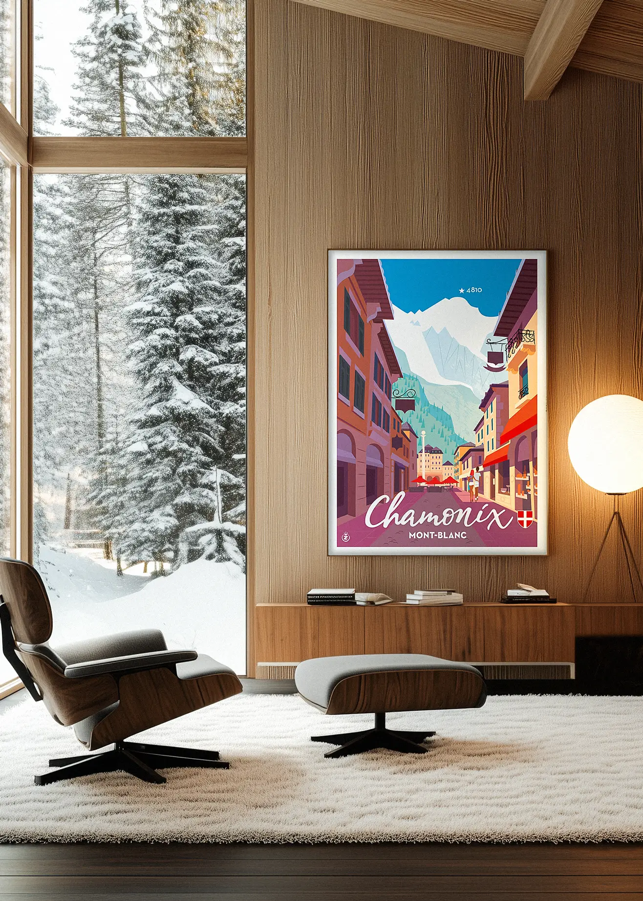 Affiche Monsieur Z Ski, Chalet chamonix rue Joseph Vallo Décoration d'intérieur Modern, Tableau, Œuvre d'art, Design, Affiche, Fine Art, Poster, Déco. Monsieur Z