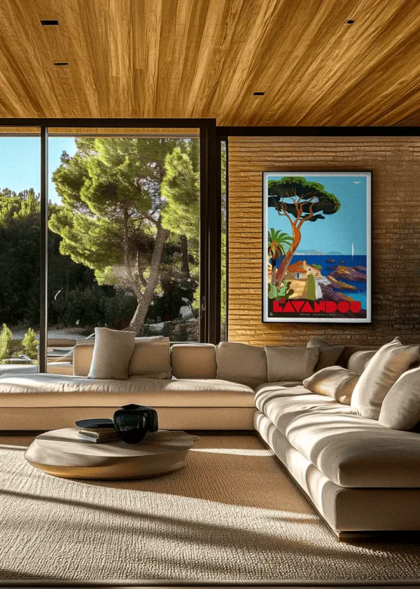 522_Lavandou pin rocher Affiche Monsieur Z Lavandou pin rocher littoral Décoration d'intérieur Modern, Tableau, Œuvre d'art, Design, Fine Art, Poster, Déco.